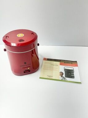 Wolfgang Puck 1.5 Cup Mini Portable Rice Cooker Red with Manual BMRC0020